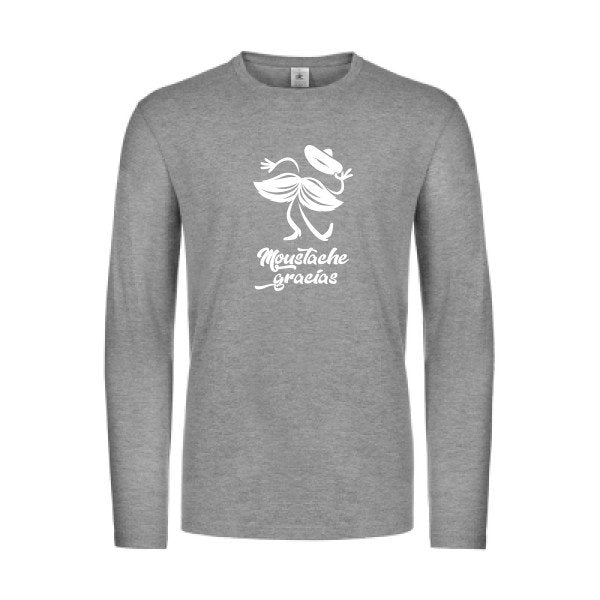 presqu spagnol - t shirt- manches- longues- original- humour- Sport Grey impression Face