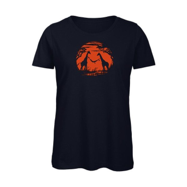 girafe- - t-shirt original femme Navy