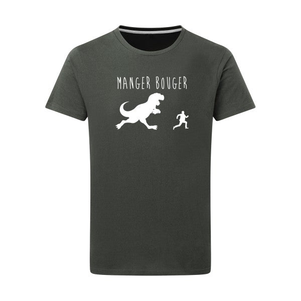 MANGER BOUGER Blanc -Flex Blanc sur T-shirt SG  Charcoal  5XL