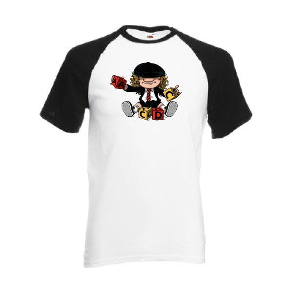 T-shirt fruit of the loom baseball  couleur White/Black