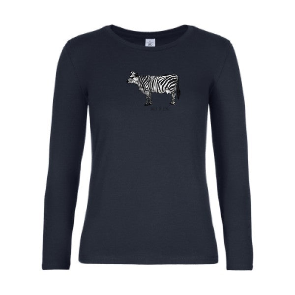 t-shirt lsl femme drole-de-zebre-B&C-E190-LSL-women--T-shirt-femme-manches-longues Navy flex 