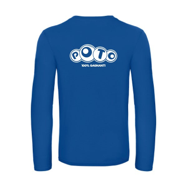 poto - t shirt- manches- longues- original- humour- Royal Blue impression Dos