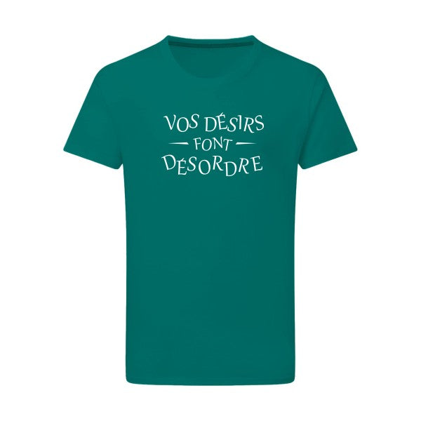 Désordre Blanc -Flex Blanc sur T-shirt SG  Emerald Green  2XL