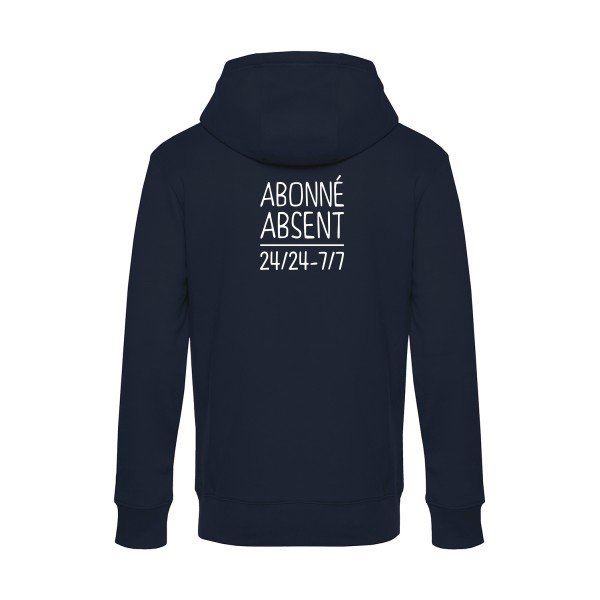 Abonne-absent sweat shirt original Navy Blue flex Blanc impression Dos