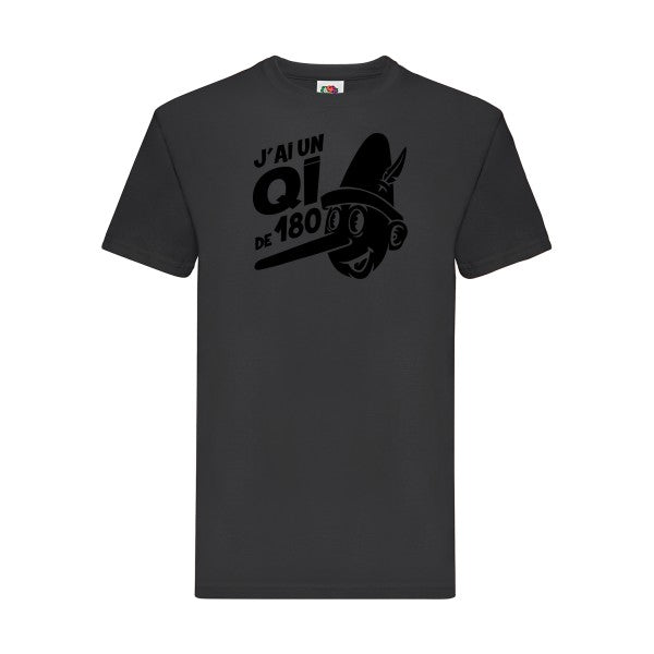 T-shirt|Quotient intellectuel |Noir  |Fruit of the loom 205  G