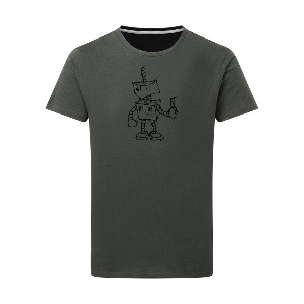 Robot & Bird - Flex noir Tshirt original Charcoal  5XL