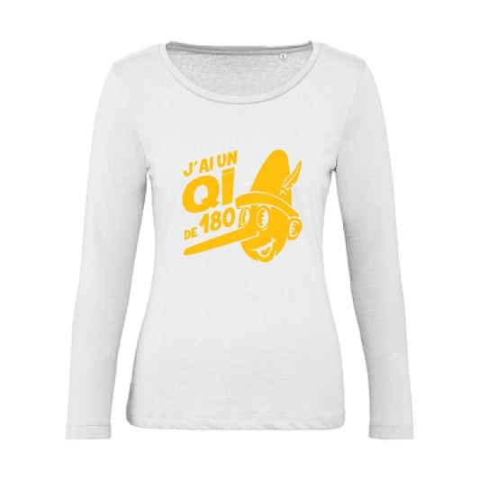 Quotient intellectuel jaune Or |   T shirt manches longues femme|100% bio