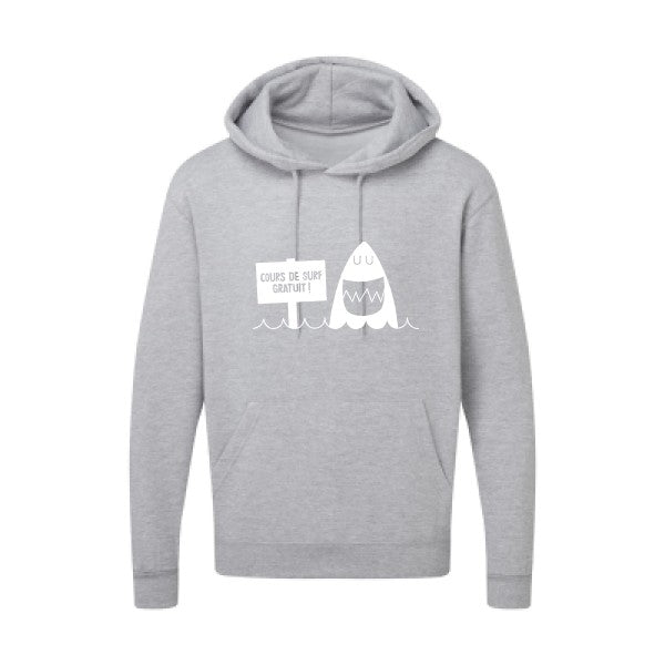 Cours de surf Blanc |Sweat capuche imprimé homme