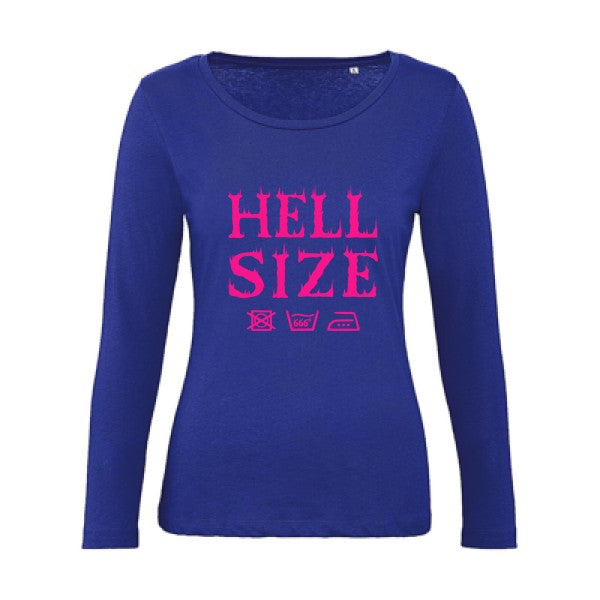 HELL SIZE ! Rose Fluo |   T shirt manches longues femme|100% bio