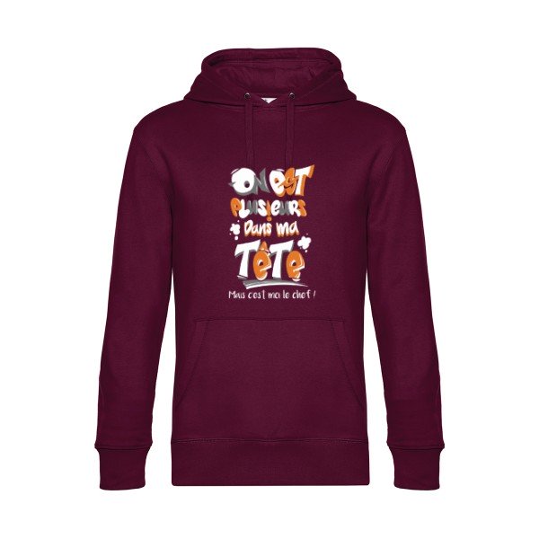 C-est-moi-le-chef-- Sweat à capuche original Burgundy - RueDuTeeshirt