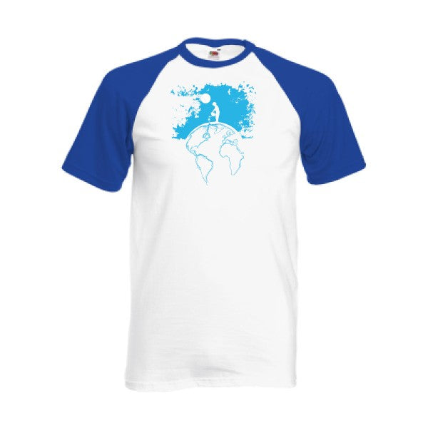 T-shirt fruit of the loom baseball  couleur White/Royal