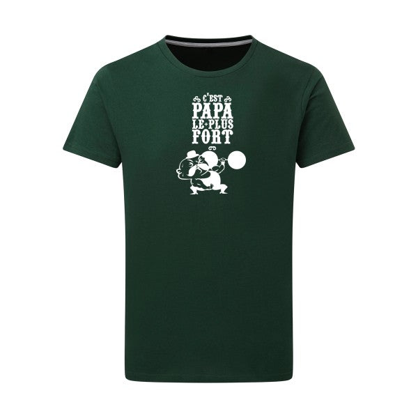 C'est qui le plus fort ? Blanc -Flex Blanc sur T-shirt SG  Bottle Green  2XL