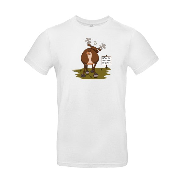 T-shirt humour original Gaz A Effet De Cerf T Shirt couleur White