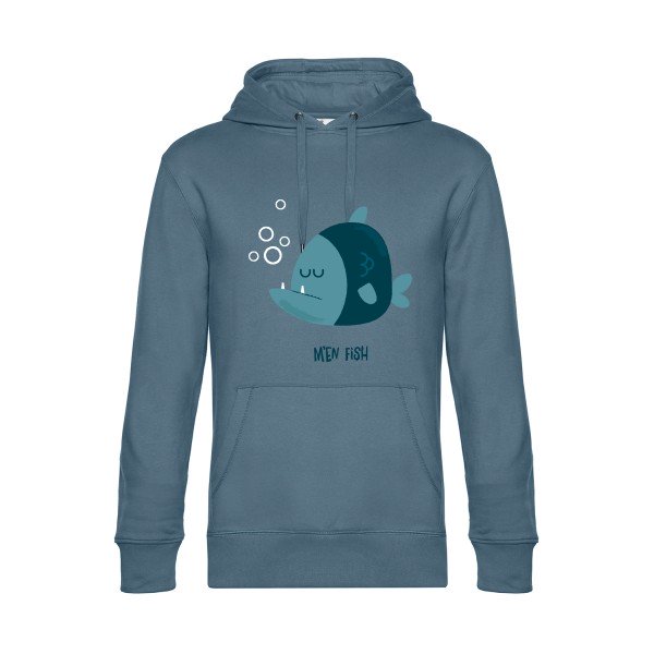 M-en-fish- Sweat à capuche original nordic blue - RueDuTeeshirt