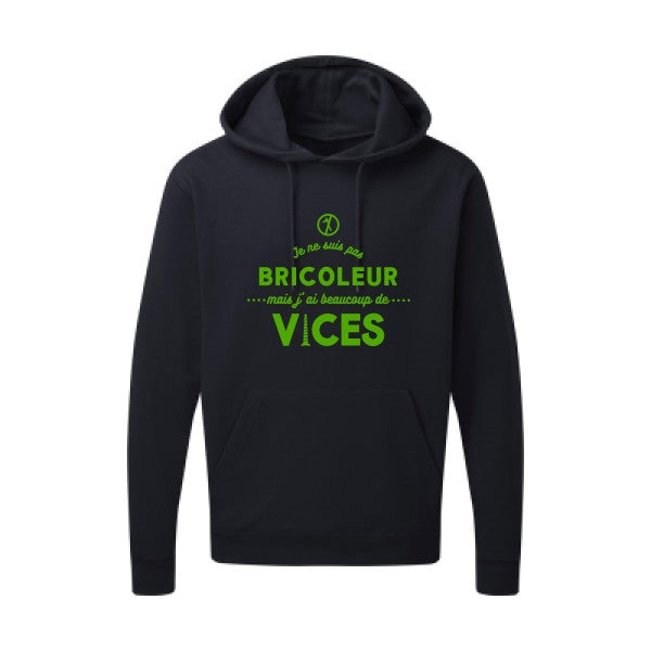 JE NE SUIS PAS BRICOLEUR Vert pomme |Sweat capuche imprimé homme