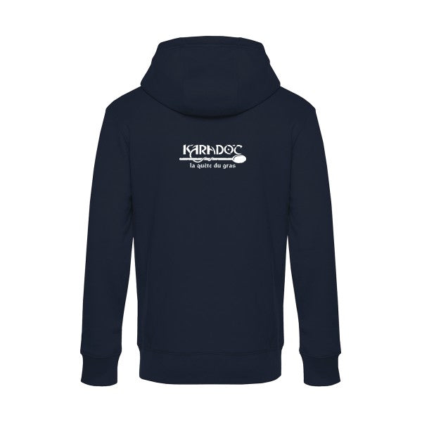 Karadoc sweat shirt original Navy Blue flex Blanc impression Dos