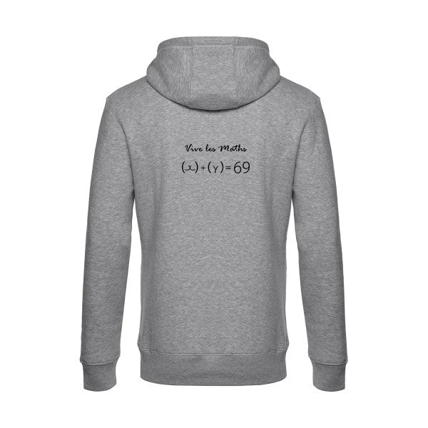 Vive-les-maths-! sweat shirt original Heather Grey flex Noir impression Dos