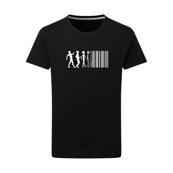 code barre Blanc -Flex Blanc sur T-shirt SG  Dark Black  4XL