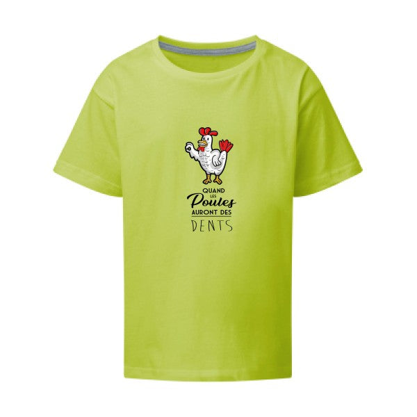 quand les poules auront des dents SG - Kids T-shirt enfant Lime Taille 152 (11-12/2XL)