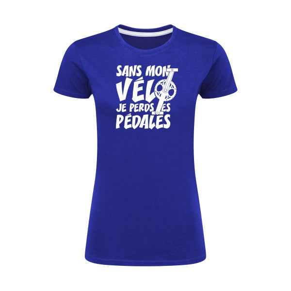 Sans mon vélo, je perds les pédales ! | Blanc |T shirt original femme|SG