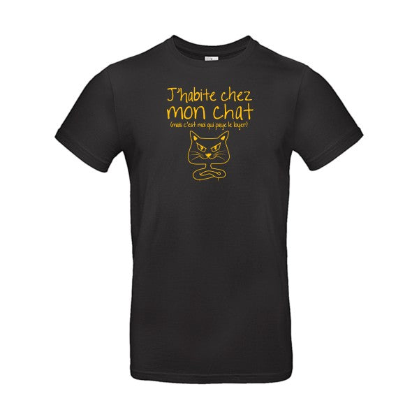 J'habite chez mon chatFlex jaune or - E190 T-shirt|Black||5XL