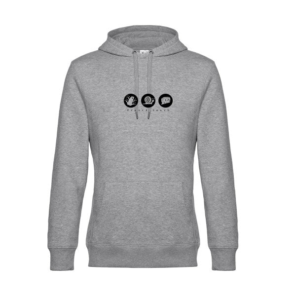 French-touch sweat shirt original Heather Grey flex Noir impression Face