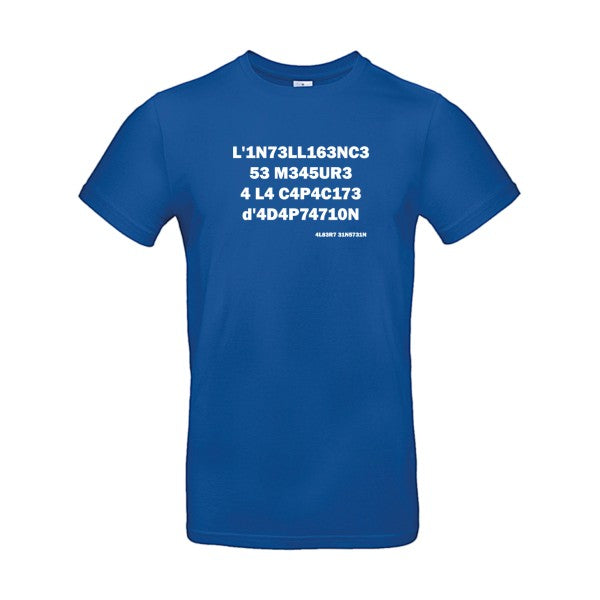 L'intelligence -Ai- t-shirt Geek- Royal Blue Non bio flex Blanc
