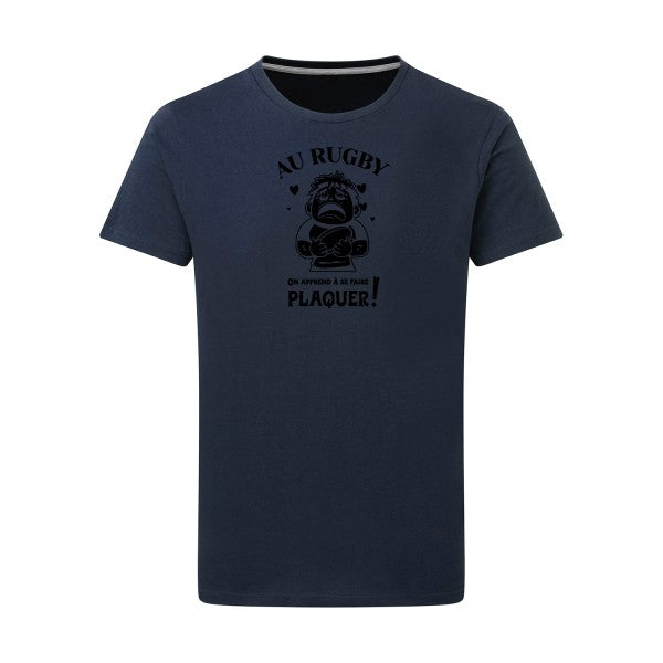 Au rugby, on apprend à se faire plaquer ! - Flex noir Tshirt original Denim  XL