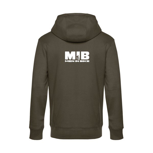 MEN-IN-BIKE sweat shirt original Khaki flex Blanc impression Dos