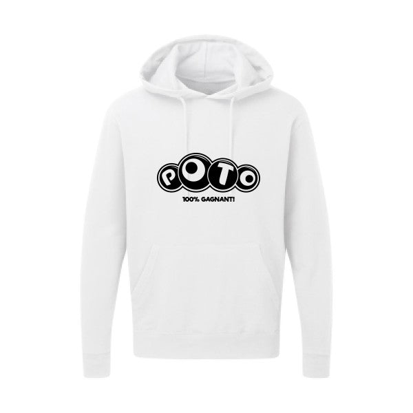 Poto Noir |Sweat capuche imprimé homme