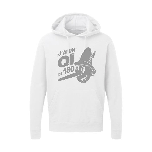 Quotient intellectuel |Sweat  capuche humoristique Gris 