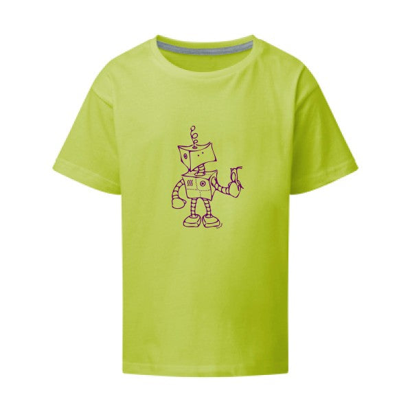 Robot & Bird Flex Violet SG - Kids T-shirt enfant Lime Taille 152 (11-12/2XL)