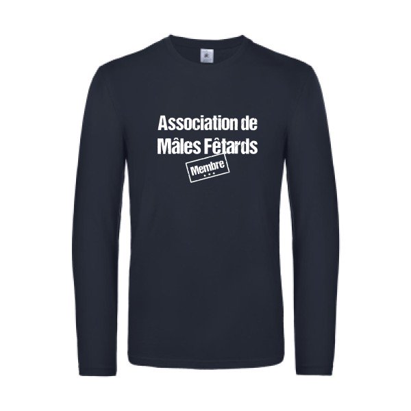 association de males fetards - t shirt- manches- longues- original- humour- Navy impression Face