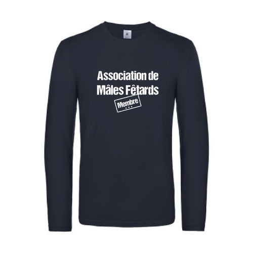 association de males fetards - t shirt- manches- longues- original- humour- Navy impression Face