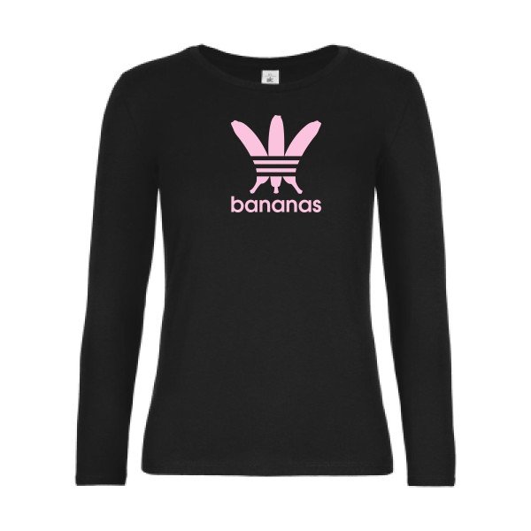 t-shirt lsl femme bananas Black flex Rose