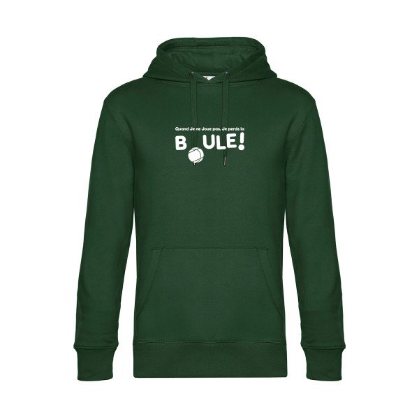Perdre-la-boule sweat shirt original Bottle Green flex Blanc impression Face