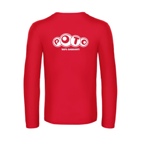 poto - t shirt- manches- longues- original- humour- Red impression Dos
