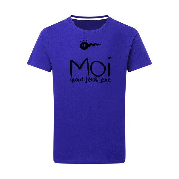 Moi, quand j'étais jeune noir -Flex noir sur T-shirt SG  Royal Blue  5XL