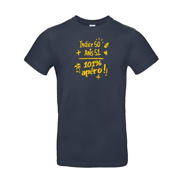T-shirt humour original 101 Pourcent Apero T Shirt couleur Navy