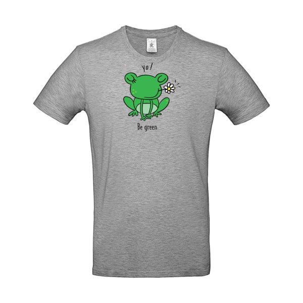 T-shirt humour original Be Green T Shirt couleur Sport Grey