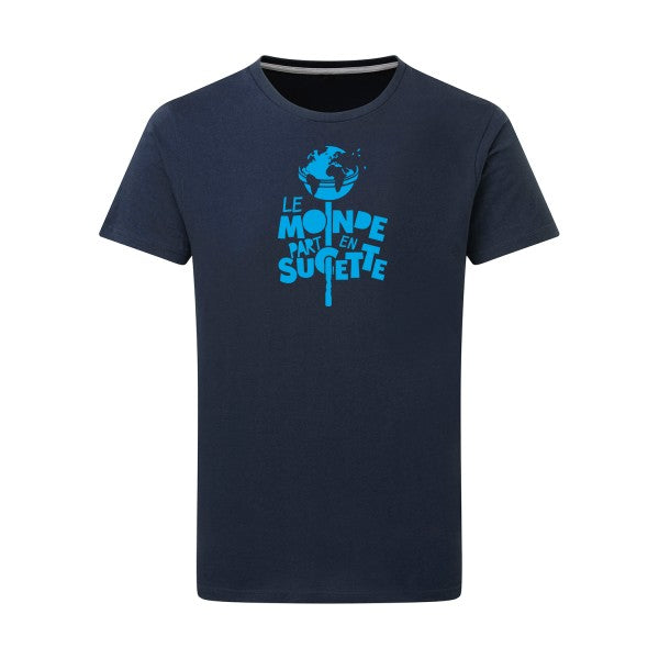 Le Monde part en Sucette - Flex bleu clair Tshirt original Denim  XL