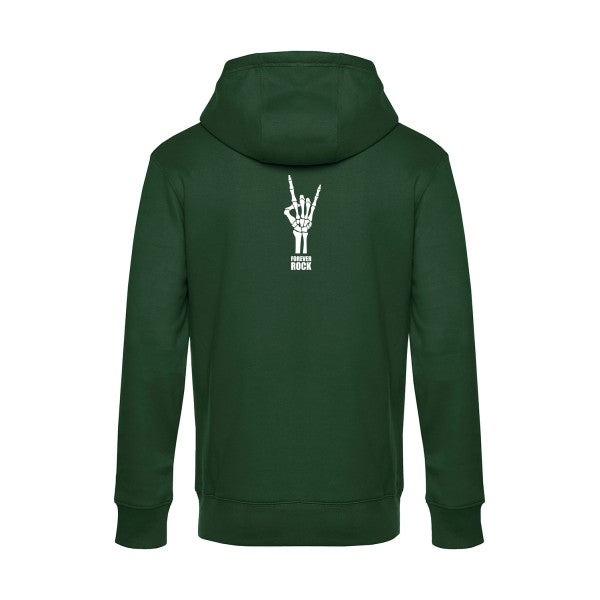 Forever-Rock-!!! sweat shirt original Bottle Green flex Blanc impression Dos