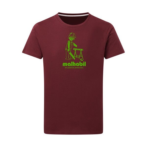 Malhabil... - Flex Vert pomme Tshirt original Burgundy  2XL