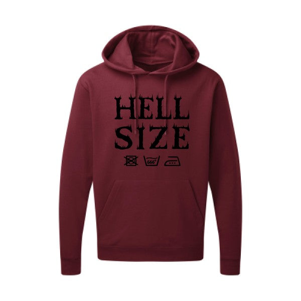 HELL SIZE |Sweat capuche imprimé|noir