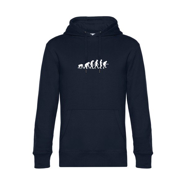 Rock-Evolution sweat shirt original Navy Blue flex Blanc impression Face