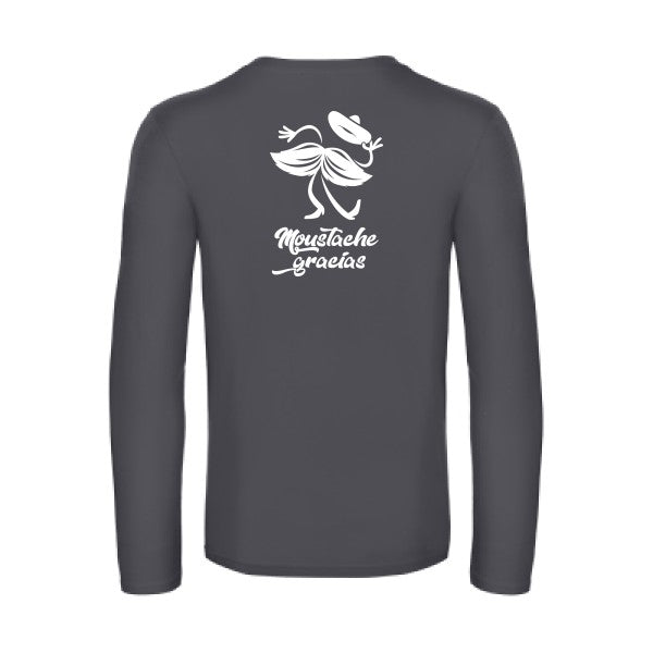presqu spagnol - t shirt- manches- longues- original- humour- Dark Grey impression Dos