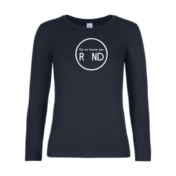 t-shirt lsl femme ca-ne-tourne-pas-rond- Navy flex blanc