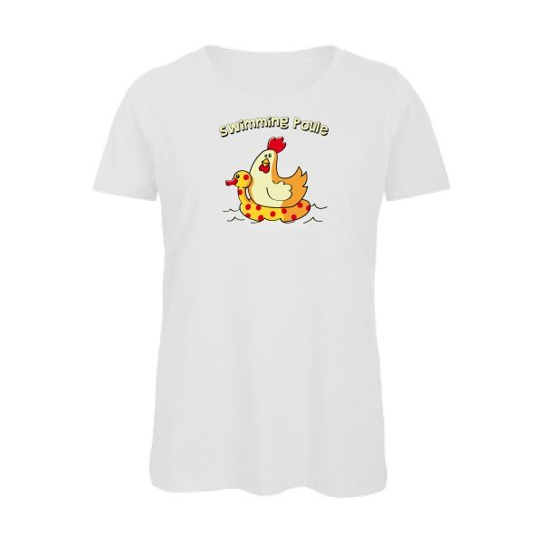 swimming-poule- - t-shirt original femme White