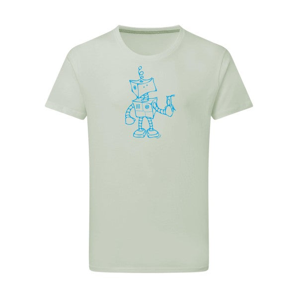 Robot & Bird - Flex bleu clair Tshirt original Pastel Macchiato  2XL