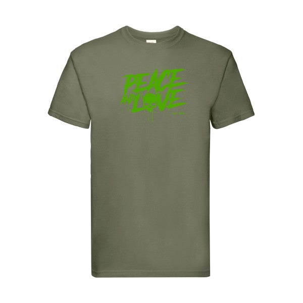 T-shirt|Peace or no peace |Vert pomme|Fruit of the loom 205  G